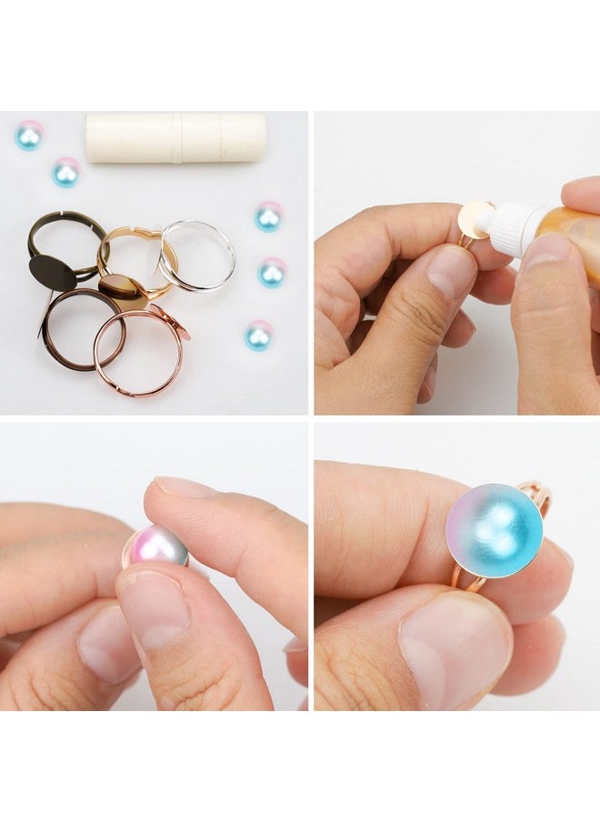 SUMERSHA - 50Pcs Blank Rings Adjustable Flat 12Mm Ring Base Rings Blank Jewelry Findings Components For Rings Making Diy Crafts, 5 Colors - Image 1