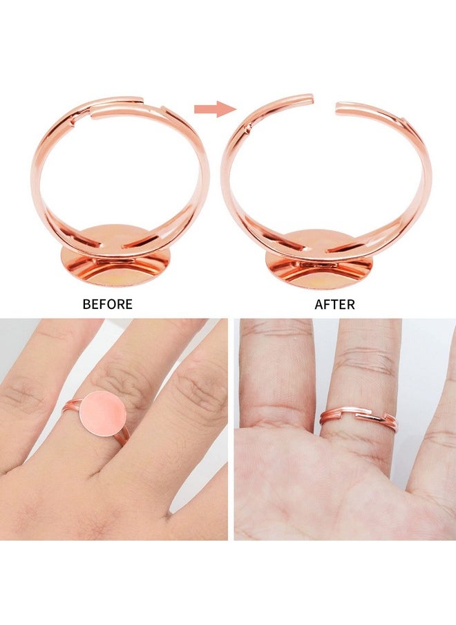 SUMERSHA - 50Pcs Blank Rings Adjustable Flat 12Mm Ring Base Rings Blank Jewelry Findings Components For Rings Making Diy Crafts, 5 Colors - Image 1