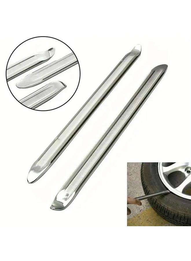 2 Pcs 10 Inch Professional Tire Repair Squeegee Tools Durable Metal Pry Sticks - Image 5