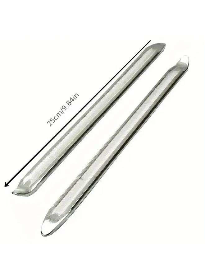 2 Pcs 10 Inch Professional Tire Repair Squeegee Tools Durable Metal Pry Sticks - Image 2