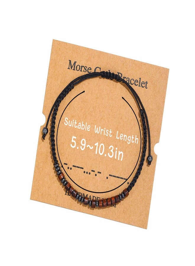 Teniinet Morse Code Bracelet，Vintage Promise Distance Friendship Bracelets Hand Made Beads String Rope Bracelet for Women Men Friend Couples（I Love You） - Image 5