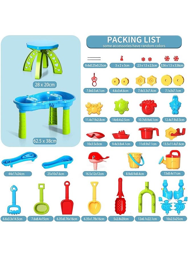Garlo Kids Sand Water Table for Toddlers, 3-Tier Sand Table and Rain Showers Splash Pond Water Table Toys, Kids Beach Toys Activity Sensory Play Table Beach Summer Outside Toy for Toddler Boys Girls - Image 5