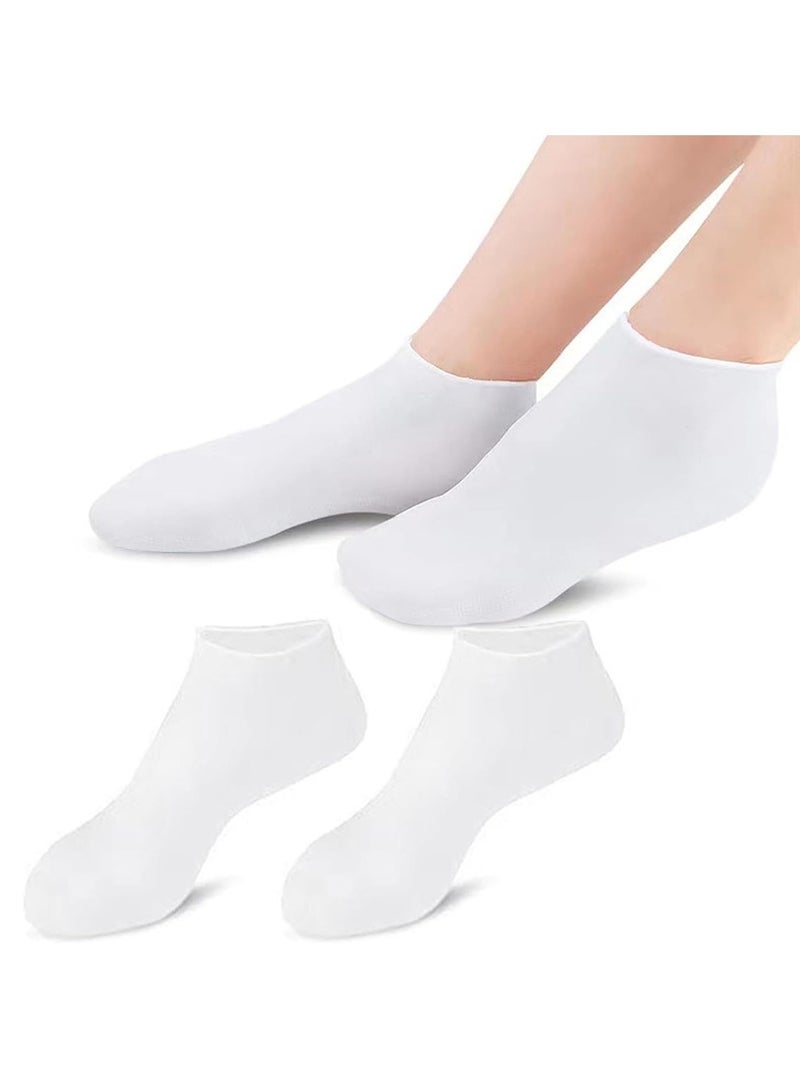 Silicone Moisturizing Socks Reusable Foot Pedicure Silicone Socks Heel Protector Foot Spa Socks for Repairing and Moisturizing Suitable for Women and Men - Image 1
