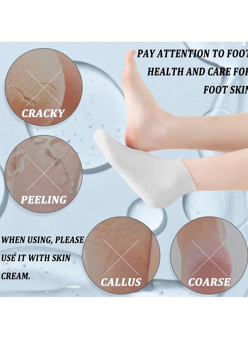 Silicone Moisturizing Socks Reusable Foot Pedicure Silicone Socks Heel Protector Foot Spa Socks for Repairing and Moisturizing Suitable for Women and Men - Image 2