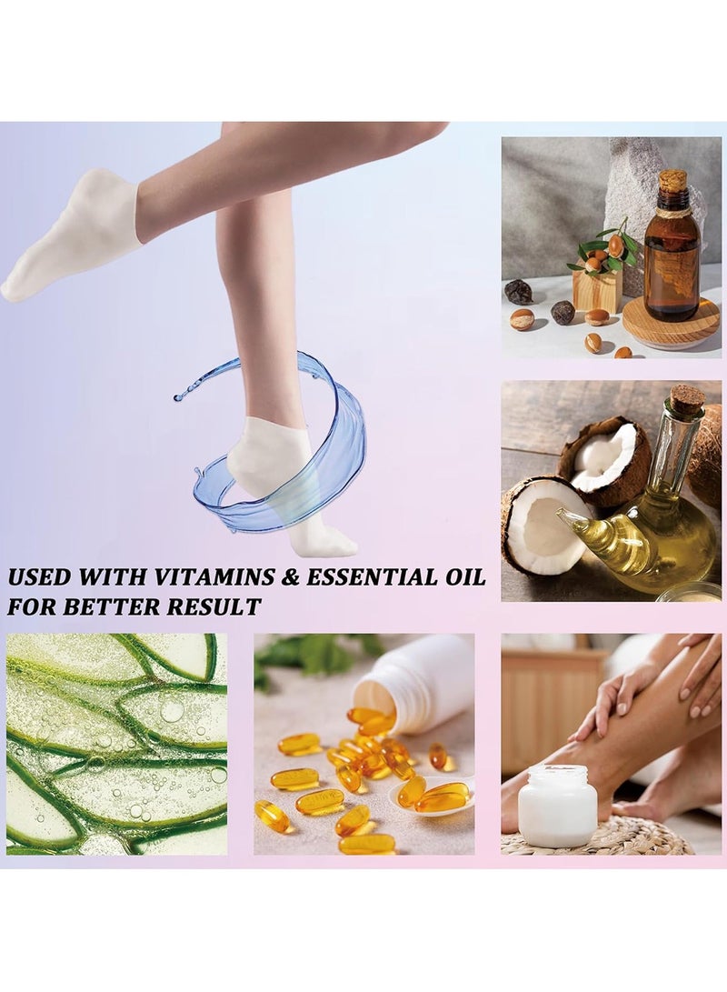 Silicone Moisturizing Socks Reusable Foot Pedicure Silicone Socks Heel Protector Foot Spa Socks for Repairing and Moisturizing Suitable for Women and Men - Image 3