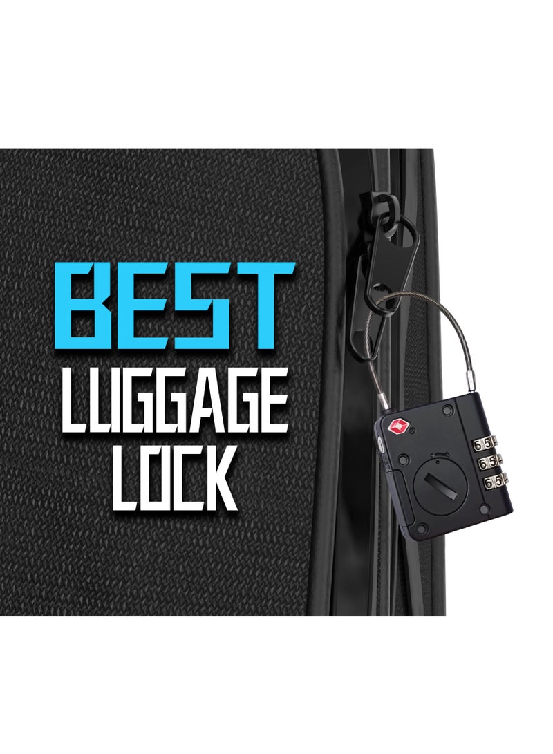 ليفيلو قفل أمتعة TabiLock TSA / لمسة نهائية من سبائك الألومنيوم / فحص آمن / بدون ضرر / قفل رقمي / كابل فولاذي / مضاد للسرقة / بطارية قابلة للاستبدال / وقت عمل 120 يومًا / بطارية ليثيوم معدنية / يعمل مع Apple Find - أسود  - Image 4