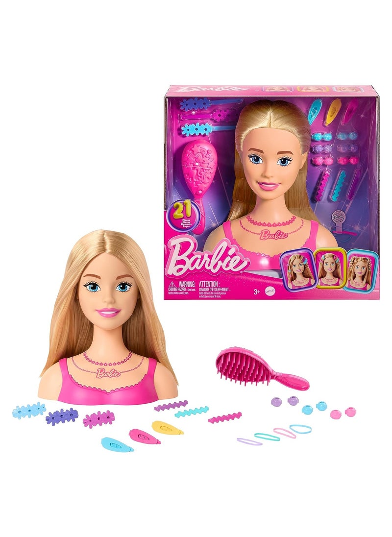 Barbie Barbie Doll Styling Head, Blond Hair with 20 Colorful Accessories,  - Image 1