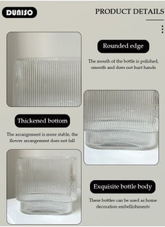 DUNISO Creative Clear Glass Vase Craft Aesthetic Decorative Small Flower Vase Hydroponic Plant Desktop Ornament Modern Irregularity Vase for Flowers Rose Home and Office  - Image 2