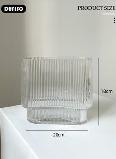 DUNISO Creative Clear Glass Vase Craft Aesthetic Decorative Small Flower Vase Hydroponic Plant Desktop Ornament Modern Irregularity Vase for Flowers Rose Home and Office  - Image 4