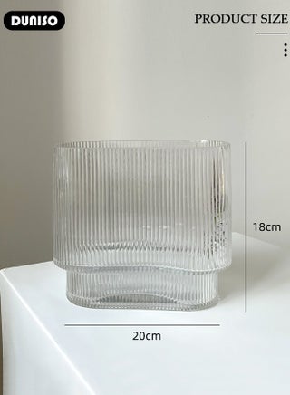 Creative Clear Glass Vase Craft Aesthetic Decorative Small Flower Vase Hydroponic Plant Desktop Ornament Modern Irregularity Vase for Flowers Rose Home and Office - view 4