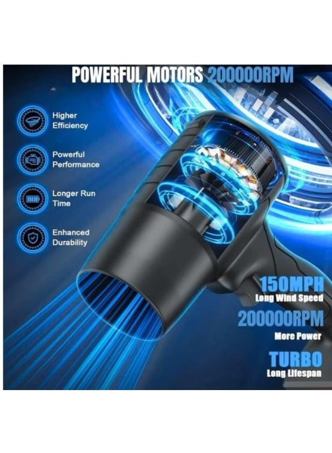 منفاخ هواء توربو قوي 24 فولت، منظف أوراق الشجر والغبار الكهربائي الصناعي، محرك نحاسي عالي السرعة لتنظيف المنزل والفناء وورشة العمل بكفاءة - Image 5