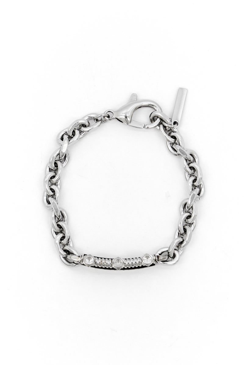 POLICE Men Stainless Steel Shiny Bolt Bracelet, Silver - Image 4