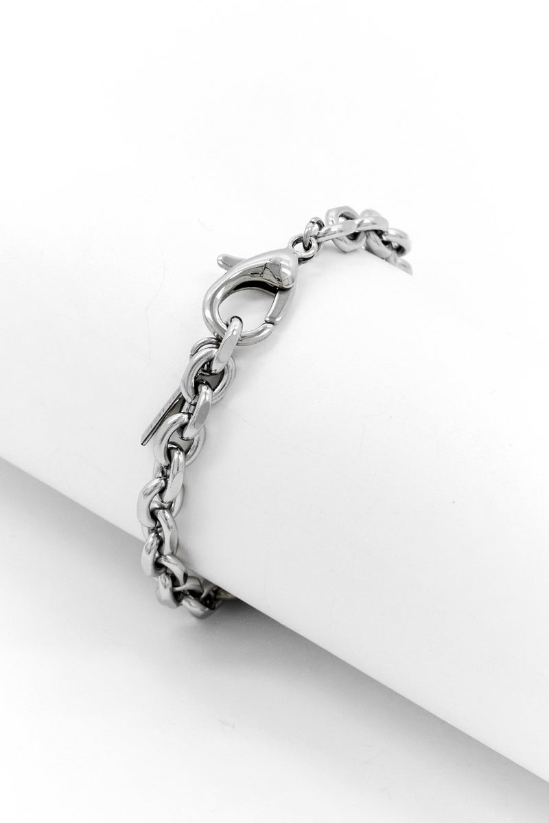 POLICE Men Stainless Steel Shiny Bolt Bracelet, Silver - Image 2