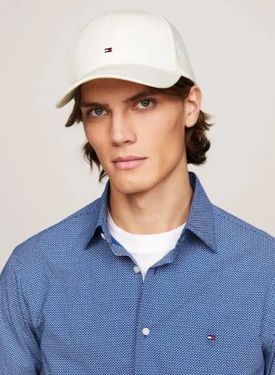 TOMMY HILFIGER Men's Six-Panel Flag Embroidery Cap -  Pure organic cotton, Beige