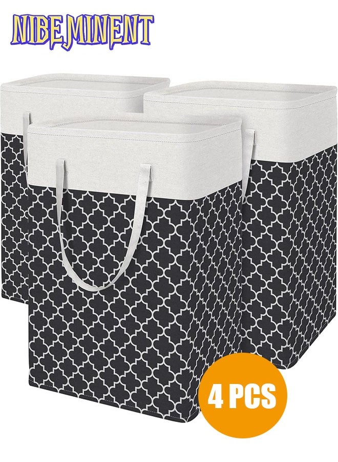 NIBEMINENT 4 Pack Laundry Basket, Collapsible Laundry Bag with Easy Carry Handles, Freestanding Laundry Hamper for Clothes, Blankets, Cushions  - Image 1