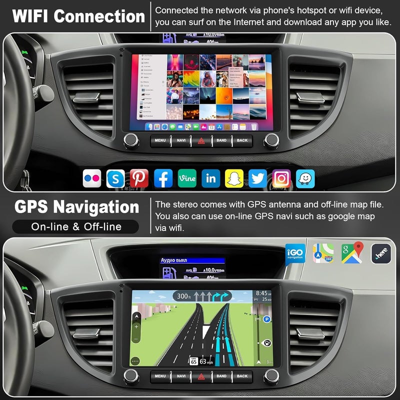Adapter-Universe 4G+64G Car Radio for Honda CRV 2012 2013 2014 2015 2016, 9 Inch IPS Touch Screen CRV Stereo with Carplay&Android Auto,Blutooth& GPS Navigation, Back-up Camera&FM Radio - Image 4