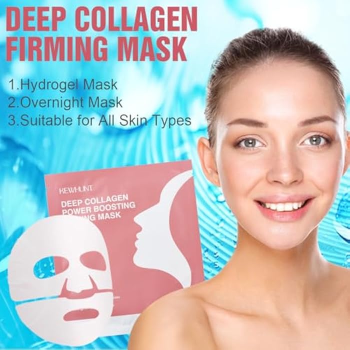 Kewhunt Deep Collagen Face Mask Overnight, Bio- Collagen Mask Real Deep Mask, Hydrating Hydrogel Masks with Low Molecular Collagen for Firming, Elasticity, Pore Minimizing 40g x 5ea Stocking Stuffers - Image 5