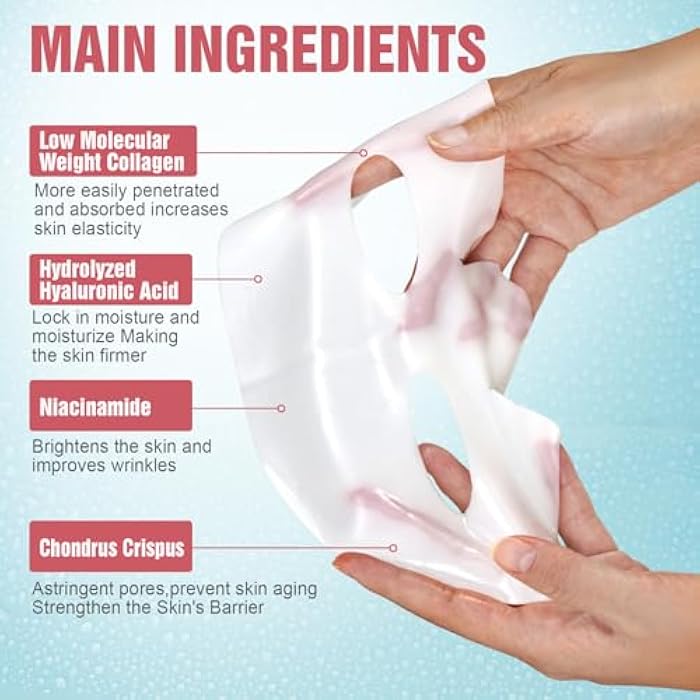 Kewhunt Deep Collagen Face Mask Overnight, Bio- Collagen Mask Real Deep Mask, Hydrating Hydrogel Masks with Low Molecular Collagen for Firming, Elasticity, Pore Minimizing 40g x 5ea Stocking Stuffers - Image 2