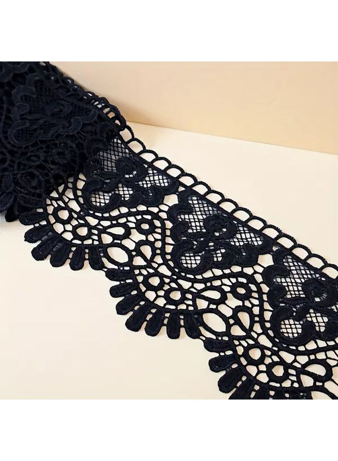 Fine Fan Shaped Black Lace Trim 3 1 Yards For Sewing Crafts Wedding DIY - Image 2