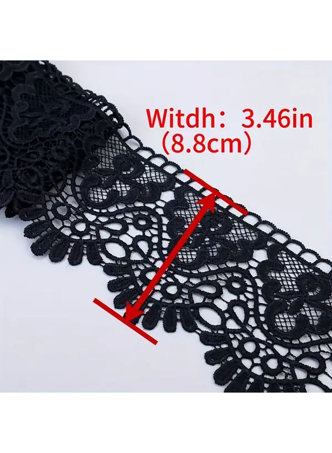 Fine Fan Shaped Black Lace Trim 3 1 Yards For Sewing Crafts Wedding DIY - Image 3