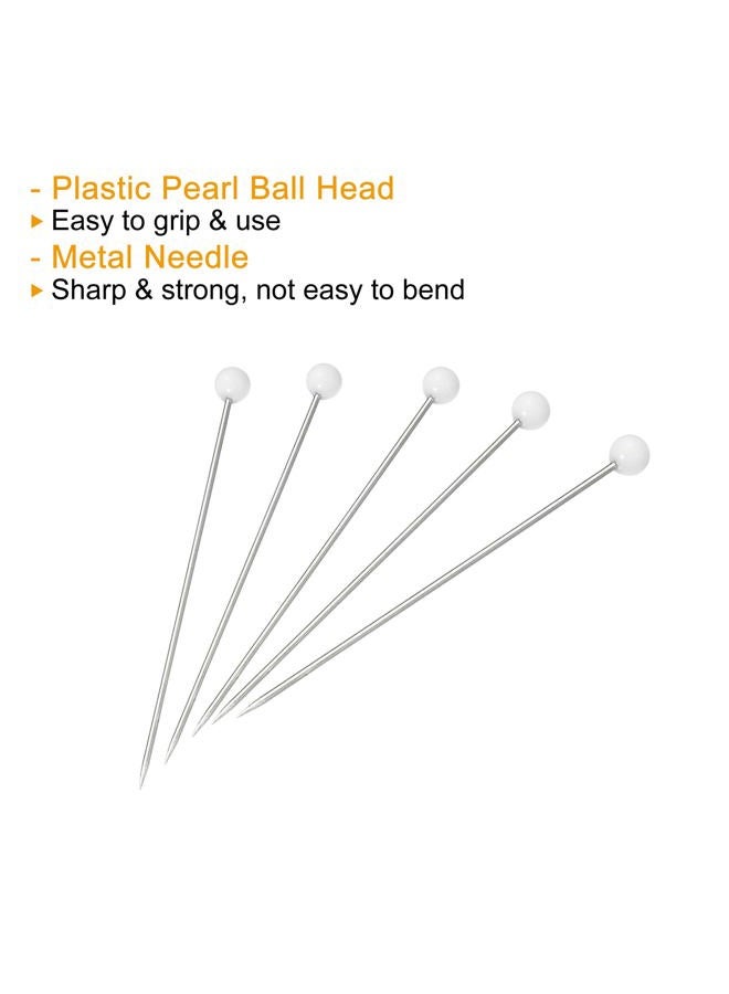 PATIKIL Sewing Pins, 250 Pack Ball Glass Head Straight Quilting Pin for Dressmaker Decorations, White - Image 4