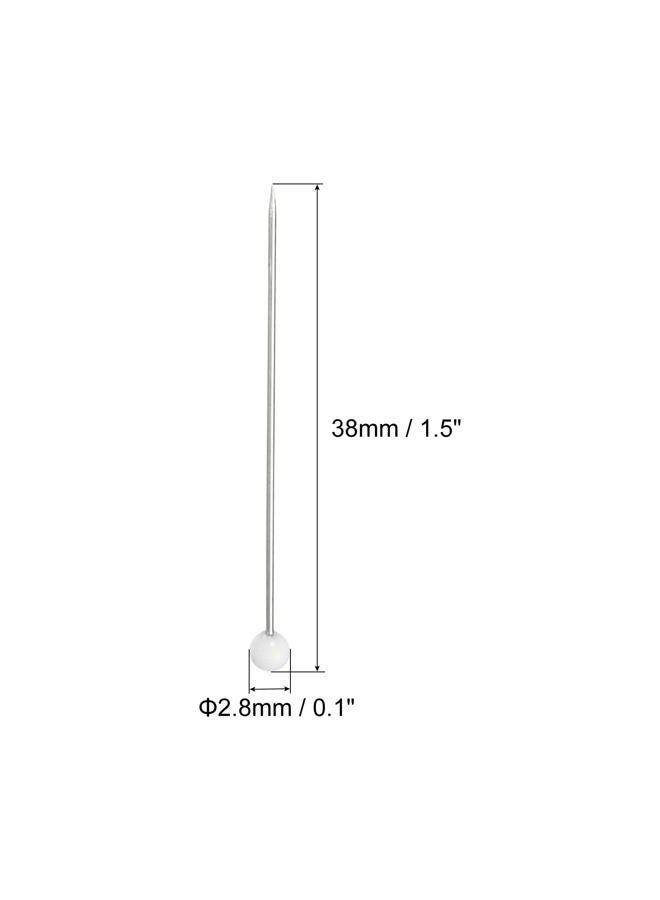 PATIKIL Sewing Pins, 250 Pack Ball Glass Head Straight Quilting Pin for Dressmaker Decorations, White - Image 2