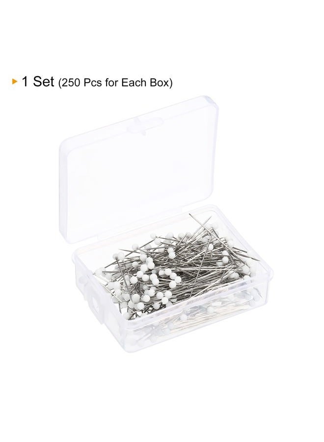 PATIKIL Sewing Pins, 250 Pack Ball Glass Head Straight Quilting Pin for Dressmaker Decorations, White - Image 3