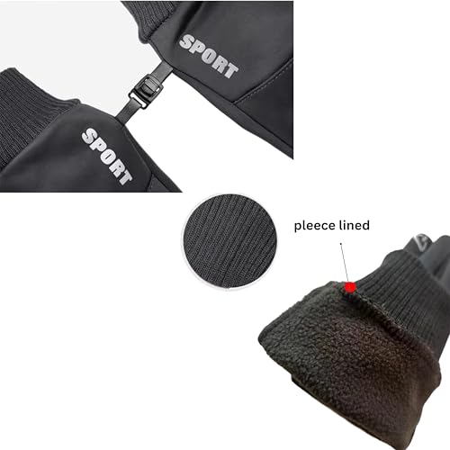 HHADEK Polyester Insulated Riding Gloves for & Women,Thermal Cold Weather Gloves for Men,Warm Winter Sports Gloves,Touch Screen Gloves,Thermal Gloves for Outdoor (Black,XL),Skiing,Snowboarding,Hiking - Image 4
