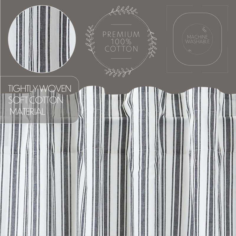 VHC Brands  Sawyer Mill Ticking Stripe Door Panel  Black  72x40 - Image 5
