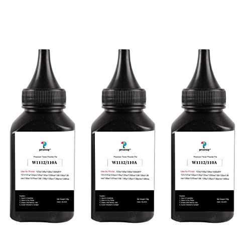 proffisy 3 Pack 110A Toner Powder Refill, Compatible with HP Laser 103a, 108a, 108w, 108, MFP 131, 131a, 135a, 136, 136a, 136nw, 136w, 137fnw, 138, 138p, 138pn, 138pnw, 138fnw -100 g Per Bottle - Image 1