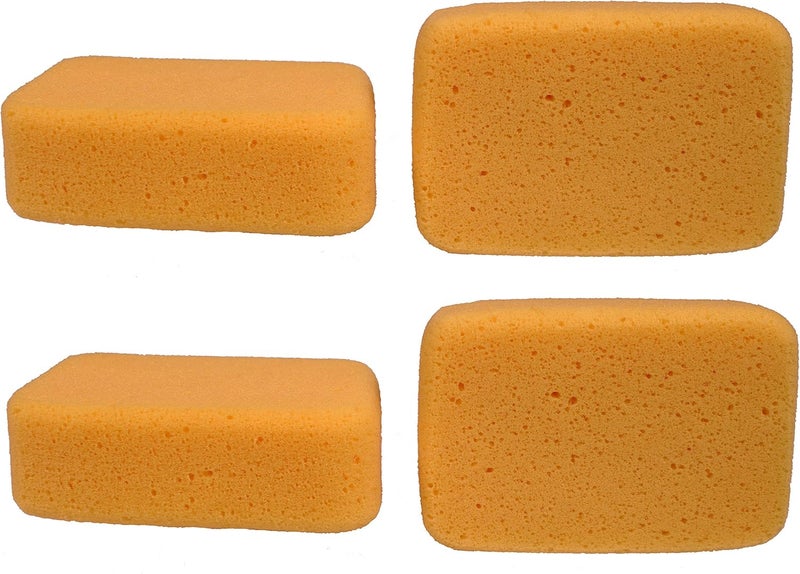 Creative Hobbies ® Multi-Purpose Jumbo Synthetic Silk Sponge Value Pack - 4 Large Sponges for Painting, Crafts, Grout, Cleaning & More - 7.5" x 5" x 2" - Image 1