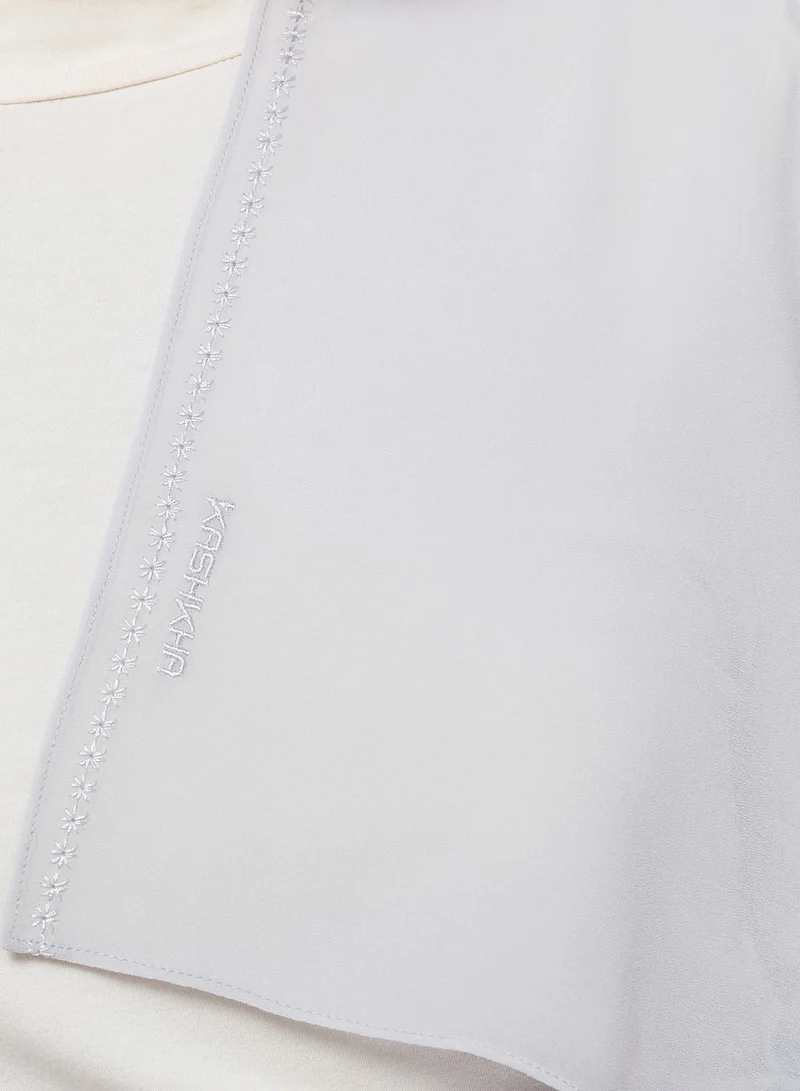 KASHKHA Poly Hijab With Floral Embroidery