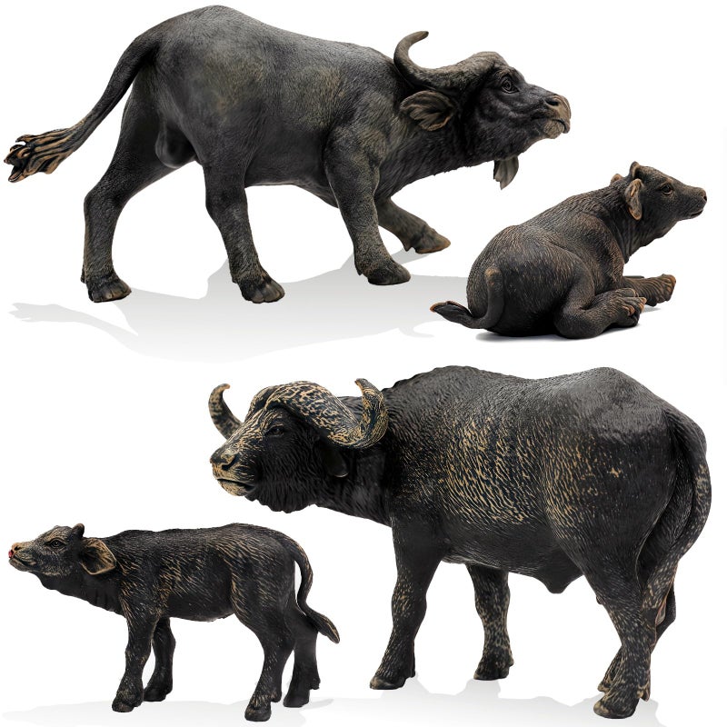 Gemini&Genius GeminiGenius Buffalo Animal Toy Buffalo Figures Toy for Kids Wild Animal Toy Figure Wildlife World Action Figure for Nature Science Learning Realistic Cow Animal Toy Gift for Kids Play - Image 3