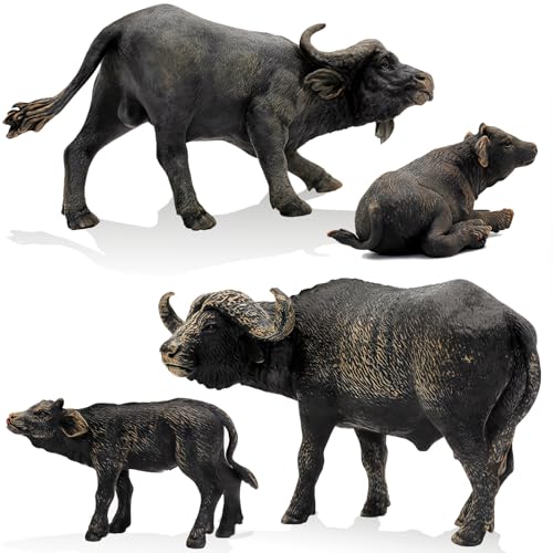 Gemini&Genius GeminiGenius Buffalo Animal Toy Buffalo Figures Toy for Kids Wild Animal Toy Figure Wildlife World Action Figure for Nature Science Learning Realistic Cow Animal Toy Gift for Kids Play - Image 1