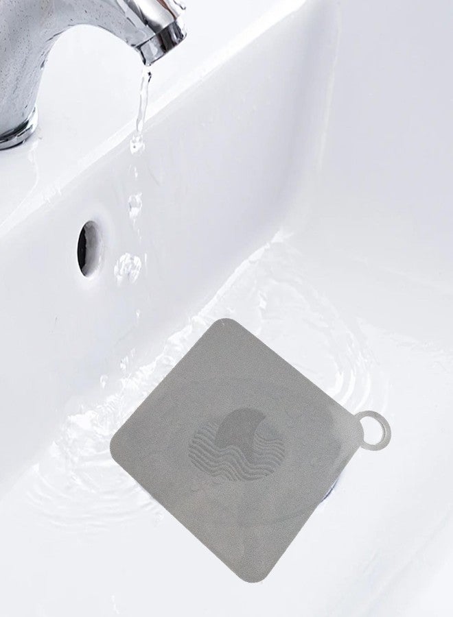 Septe Silicone Tub Stopper Floor Drain Cover,Shower Drain Cover,Suitable for Kitchen,Bathroom and Laundry, Grey (8x8 inch),2Pcs - Image 4