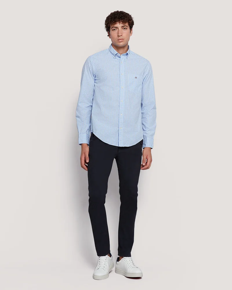 GANT Gant Men’S Regular Fit Gingham Check Poplin Cotton Shirt