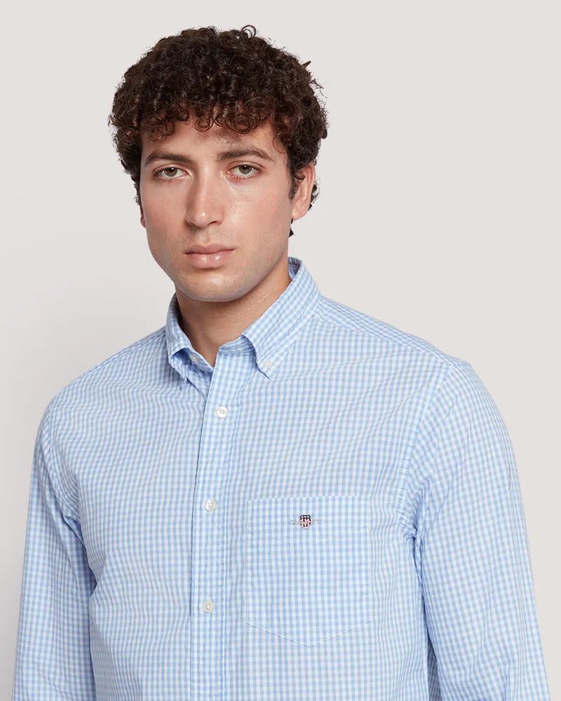 GANT Gant Men’S Regular Fit Gingham Check Poplin Cotton Shirt