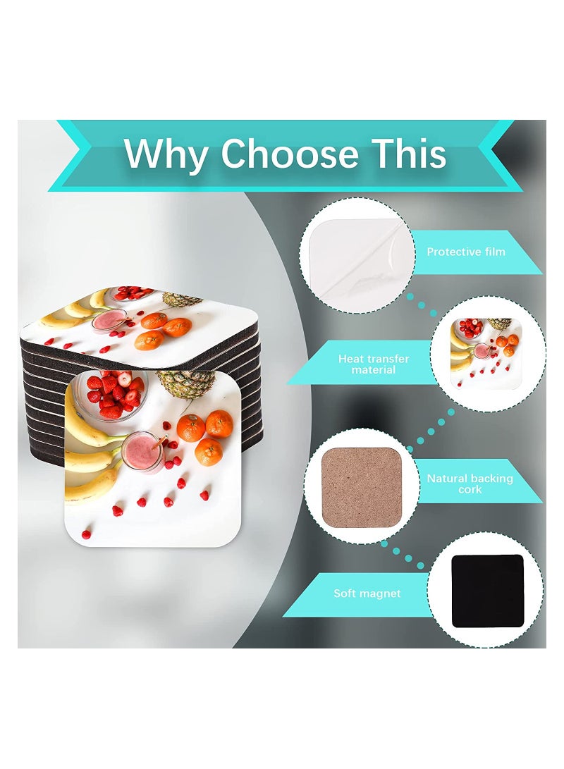 KASTWAVE Sublimation Blank Refrigerator Magnets, Square Fridge Magnet for Home Kitchen Refrigerator Office Calendar Microwave Oven Wall Door, Home Wall DIY Decorative Magnets 16 Pieces - Image 5