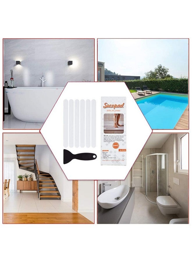 Secopad Original Anti Slip Shower Stickers, Safety Bathtub Strips Adhesive Decals with Premium Scraper for Bath Tub Shower Stairs Ladders Boats - Image 1