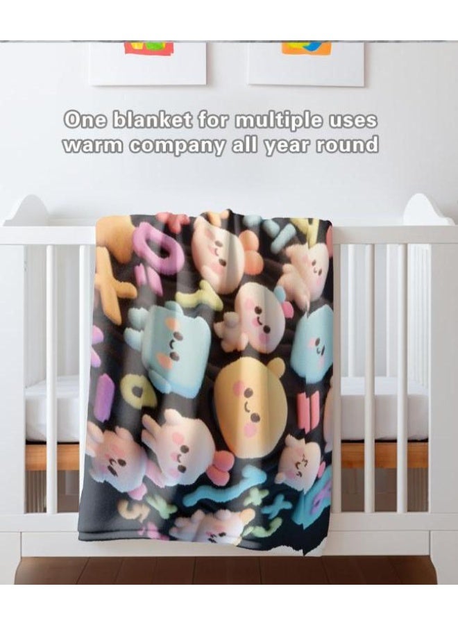 عام بطانية رقيقة من الفانيلا الكرتونية للأطفال والرضع (دافئة ومريحة، ومناسبة للنوم والألعاب) 70 سم * 100 سم - Image 4