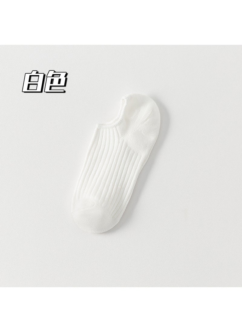 Generic - Womens Pure Cotton Socks Short Length Invisible Anti-slip Fall Winter Spring Autumn High Quality Elastic Ice Silk Low Sox Milky White - Image 1