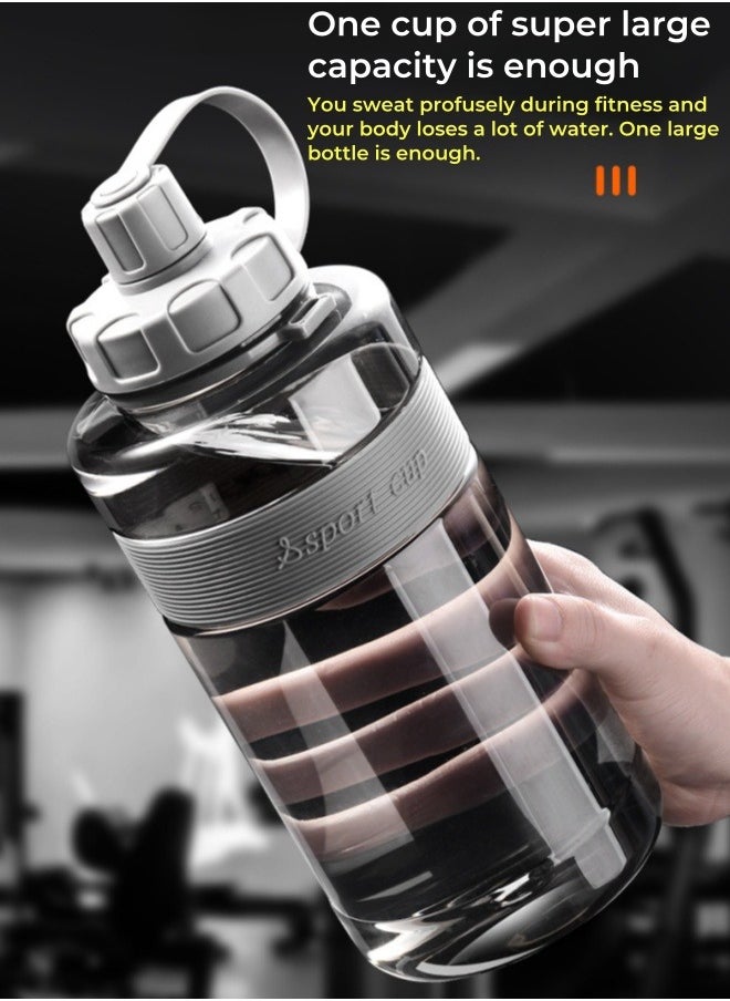 SPORT - Large Capacity Sports Water Kettle Outdoor with Strap, Straw, High Temperature Resistance, Anti-fall, 2000ML - Green - Image 1