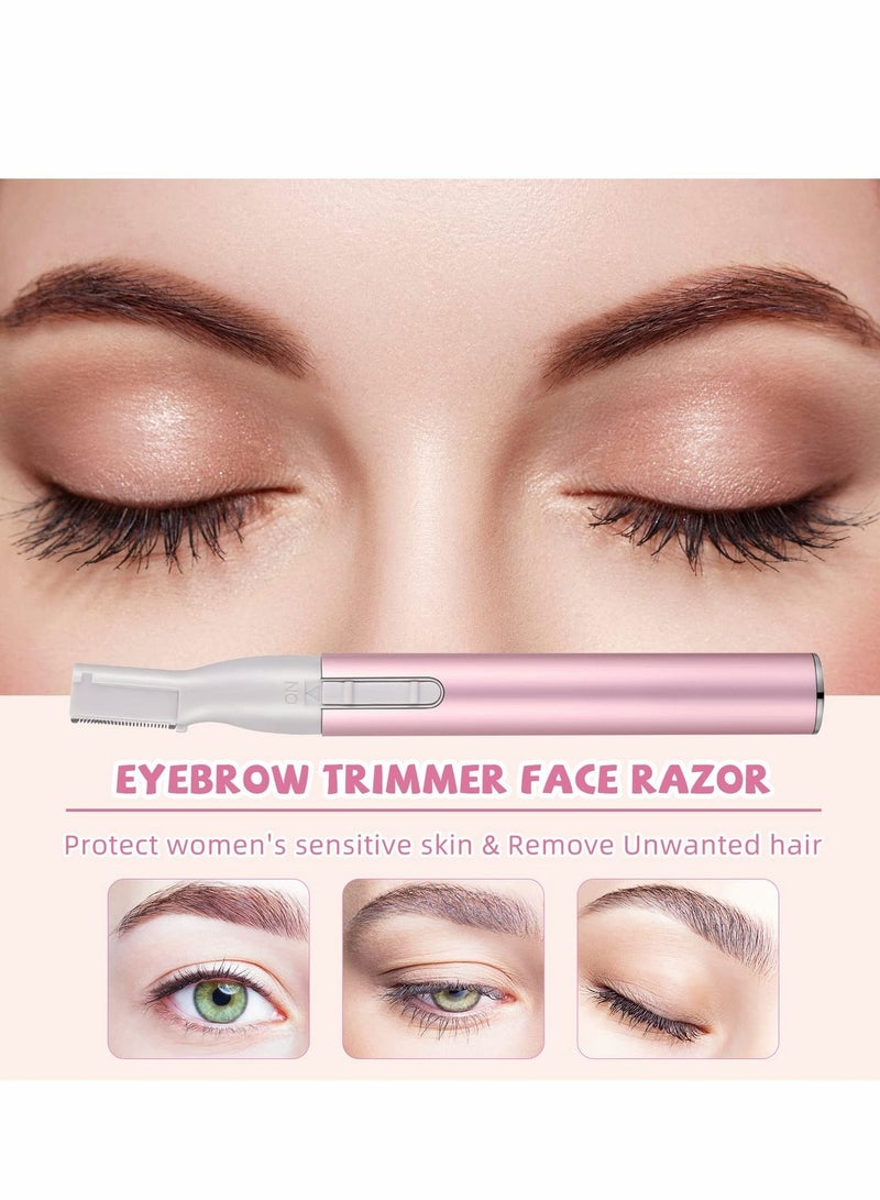 Y&D Electric Eyebrow Trimmer, Ladies Facial Precision Mini Shaver with Comb, Battery Powered Small Epilator for Face Neck Body Arms Legs (Pink, Black) - Image 3