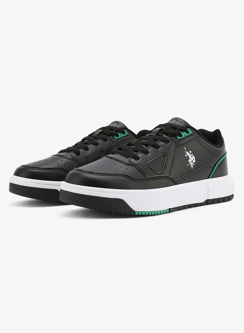 U.S. Polo Assn. black Men's Black Classic Low-Top Sneakers,Lightweight Casual Shoes for Everyday Style for Men | Best Price UAE