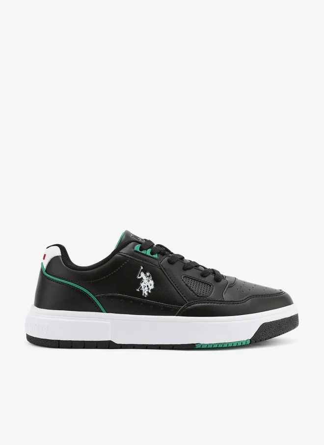 U.S. Polo Assn. Men's Black Classic Low-Top Sneakers,Lightweight Casual Shoes for Everyday Style