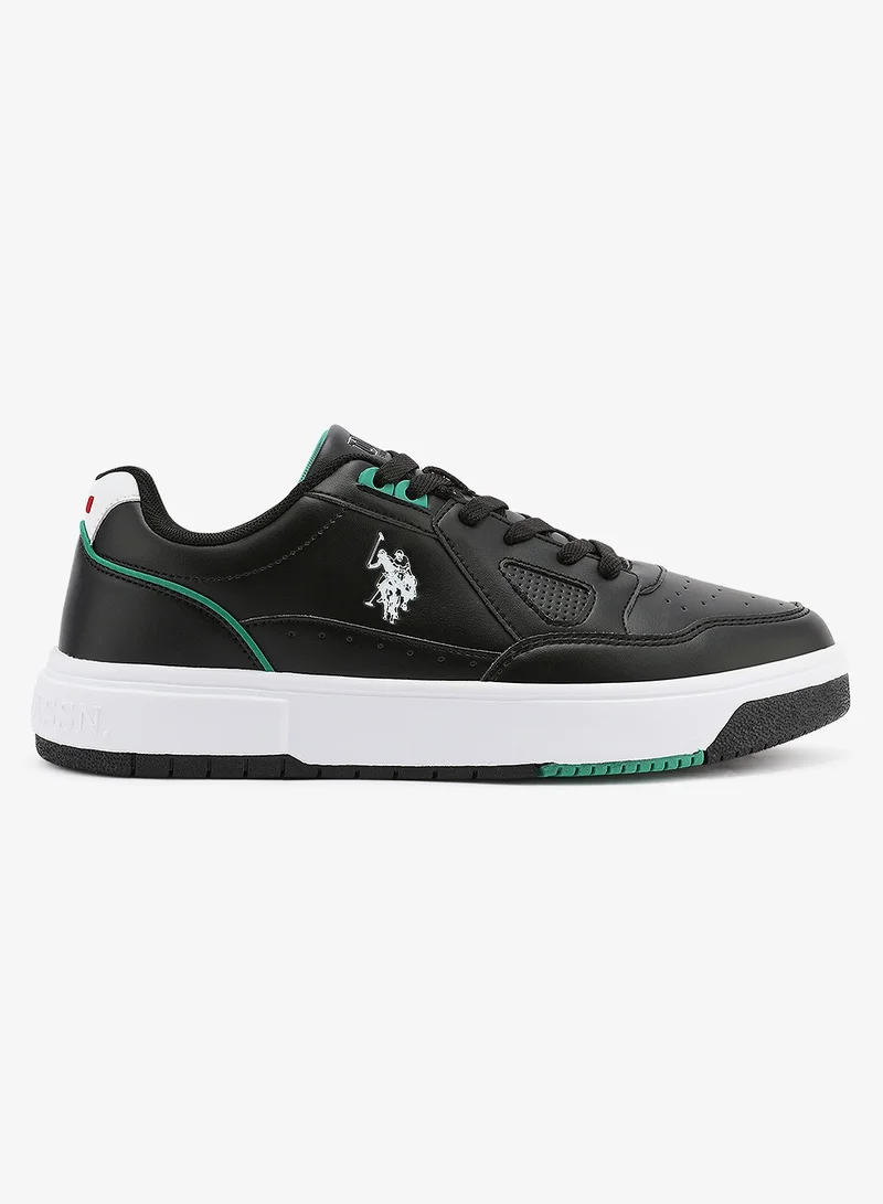 U.S. Polo Assn. Men's Black Classic Low-Top Sneakers,Lightweight Casual Shoes for Everyday Style
