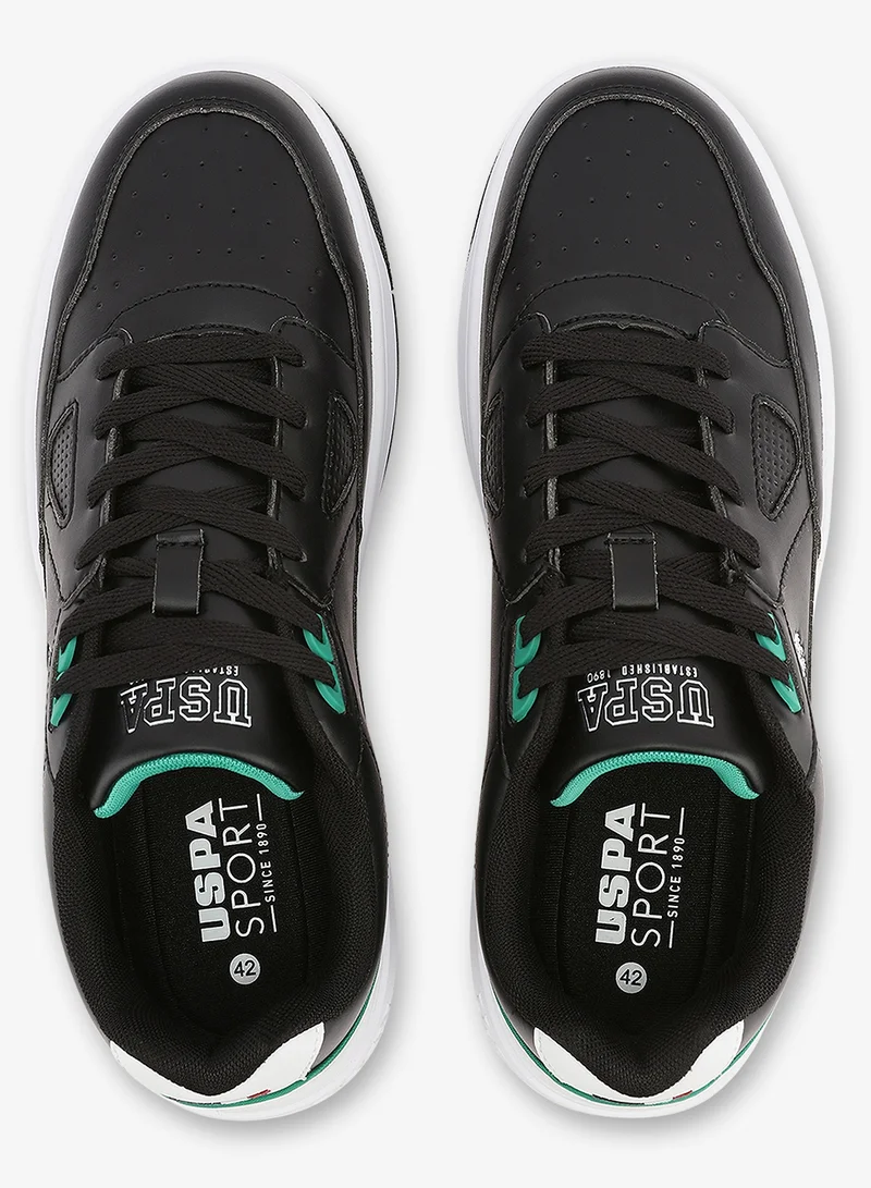 U.S. Polo Assn. black Men's Black Classic Low-Top Sneakers,Lightweight Casual Shoes for Everyday Style for Men | Best Price UAE