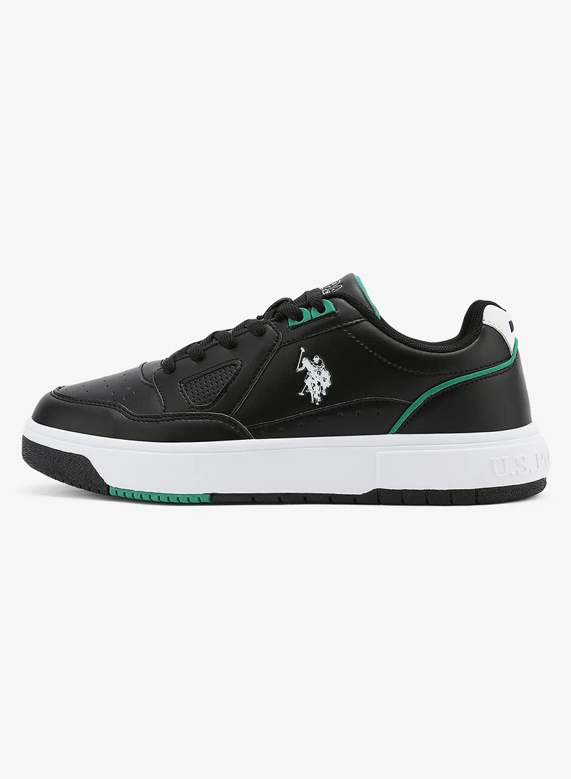 U.S. Polo Assn. black Men's Black Classic Low-Top Sneakers,Lightweight Casual Shoes for Everyday Style for Men | Best Price UAE