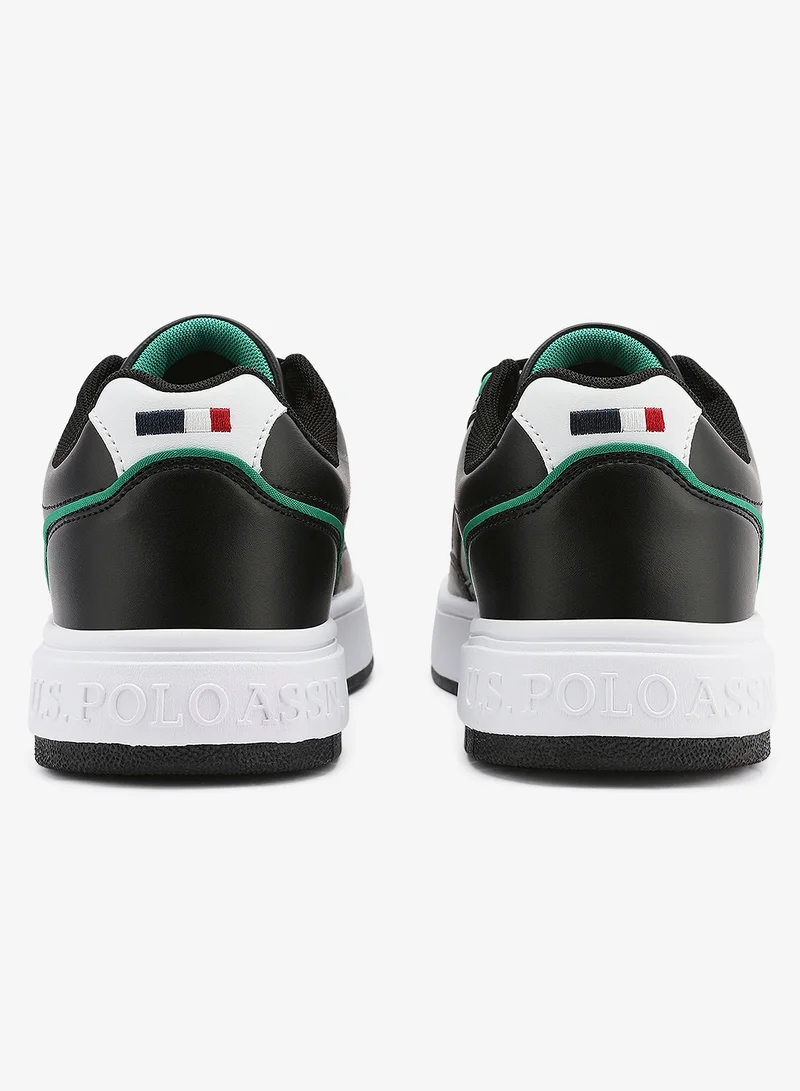 U.S. Polo Assn. black Men's Black Classic Low-Top Sneakers,Lightweight Casual Shoes for Everyday Style for Men | Best Price UAE