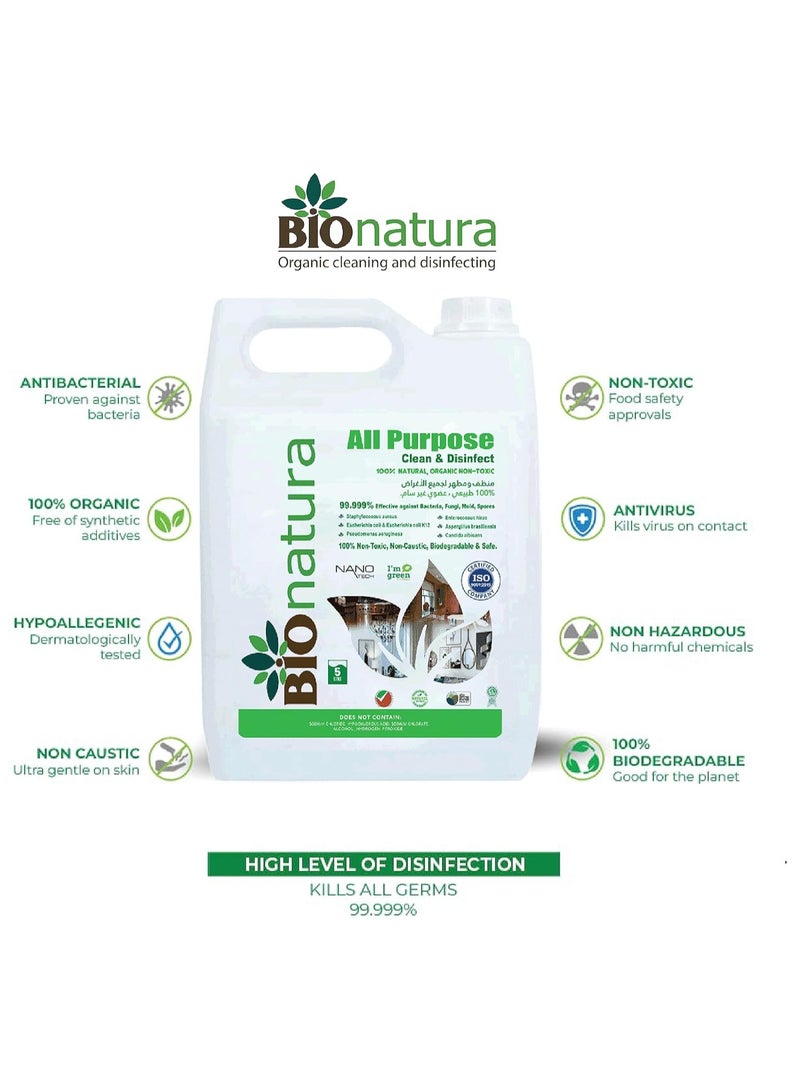 بيوناتورا - منظف ومطهر عضوي لجميع الأغراض - عضوي، غير سام، منظف طبيعي لجميع الأغراض، منظف الأسطح، منظف متعدد الأغراض، قابل للتحلل الحيوي، آمن للمطبخ والحمام والمزيد - Image 3
